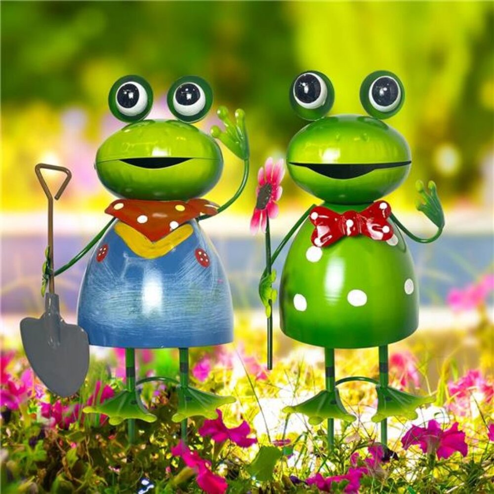 3D Spring Frogs Figurine Garden Sculptures & Statues  Gifts for Grandma Mom 2pcs